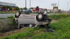 LEINI - Si ribalta con l'auto di fronte al Carrefour: grave un uomo elitrasportato al Cto - FOTO e VIDEO