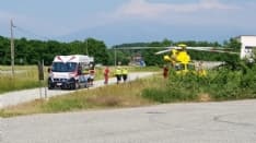SAN GIUSTO CANAVESE - Incidente sul lavoro, operaio ferito trasportato in elicottero al Cto - VIDEO