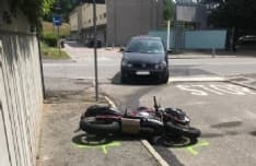 IVREA - Incidente auto-moto, giovane centauro di Pavone Canavese gravissimo al Cto - FOTO