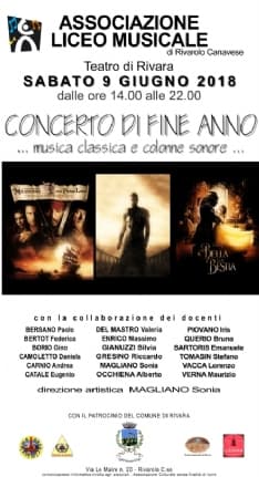 RIVARA - I 25 anni del liceo musicale di Rivarolo Canavese