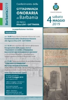 BARBANIA - Sabato la cittadinanza onoraria ad Elisa Levi-Gattinara