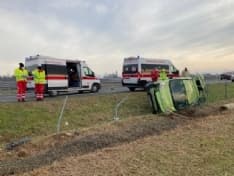 SAN GIUSTO CANAVESE - Fuori strada sulla Torino-Aosta nel pomeriggio di San Silvestro - FOTO