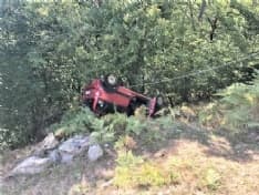 SAN MAURIZIO - Nonnino si ribalta con la Panda sulla strada per Groscavallo - FOTO