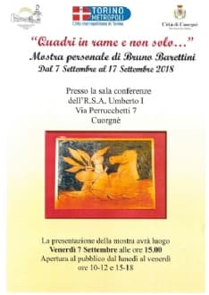 CUORGNE' - Mostra personale di Bruno Barettini dal 7 al 17 settembre