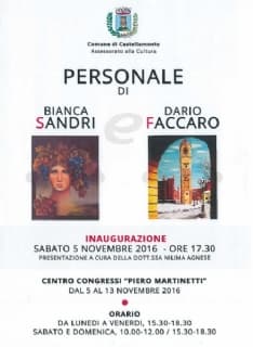CASTELLAMONTE - Una mostra personale per Bianca Sandri e Dario Faccaro