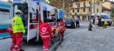 RIVAROLO CANAVESE - Commerciante investito sulle strisce in viale Berone, soccorso dal 118 e portato in ospedale - FOTO E VIDEO