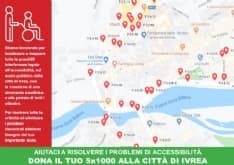 IVREA - Il 5 per 1000 al Comune per rimuovere le barriere architettoniche
