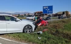 SAN MAURIZIO CANAVESE - Scontro tra una Panda e un'Audi a Ceretta: tre feriti trasportati all'ospedale di Ciriè - FOTO