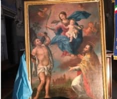 BUSANO - Una pala d'altare della chiesa restaurata dall'Inner Wheel Club Cuorgnè e Canavese