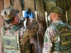 PONT CANAVESE - Una bomba a mano nascosta in una legnaia: intervento degli artificieri dell'Esercito - FOTO