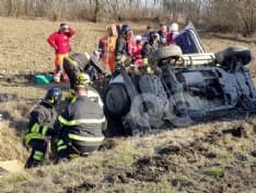 BUSANO - Incidente sulla provinciale per Front Canavese: ferito un rivarolese - FOTO e VIDEO