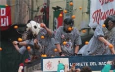 CARNEVALE DI IVREA - 51 carri da getto pronti per la battaglia delle arance