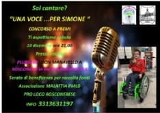 BOSCONERO - Una gara canora per dare speranza a Simone e ai bambini come lui