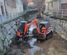 CASTELLAMONTE - Partiti i lavori di pulizia e disalveo del rio San Pietro