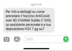 COVID - Sms della Regione per info sul vaccino: attenzione è una truffa