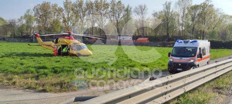 COLLERETTO GIACOSA - Schianto sulla Pedemontana: due feriti, una motociclista elitrasportata al CTO - FOTO e VIDEO