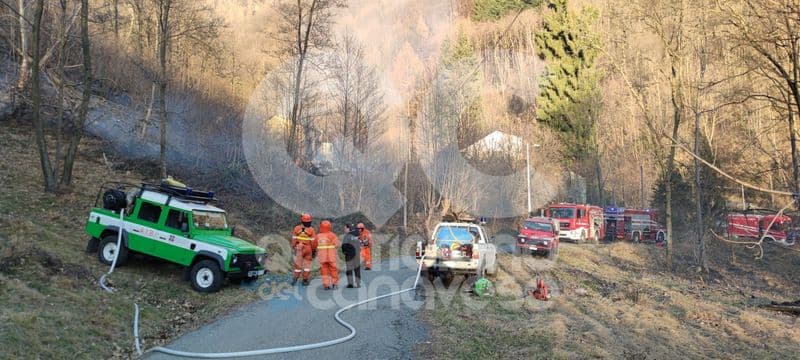 CASTELNUOVO NIGRA - Vigilia di fuoco: incendio divora una casa e si estende ai boschi - FOTO e VIDEO