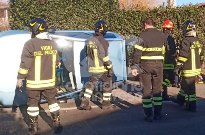 FAVRIA - Incidente in via Busano, ferita una donna - FOTO