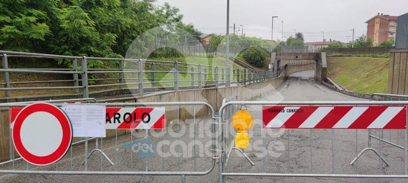 MALTEMPO IN CANAVESE - Chiuso il sottopasso tra Rivarolo e Feletto