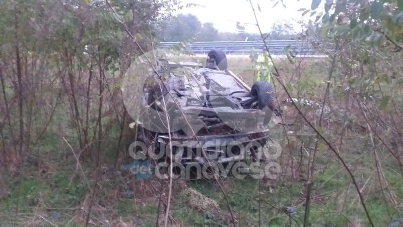 FOGLIZZO - Si ribalta con la macchina in autostrada, un ferito portato in ospedale - FOTO