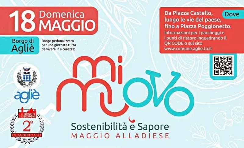 AGLIE' - Domenica 18 maggio il grande ritorno di «MiMuovo - Sostenibilità e Sapore»: una fiera con grandi novità