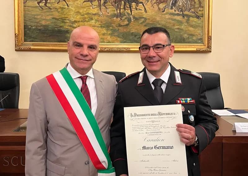 BANCHETTE - Il brigadiere capo Marco Germano è Cavaliere della Repubblica