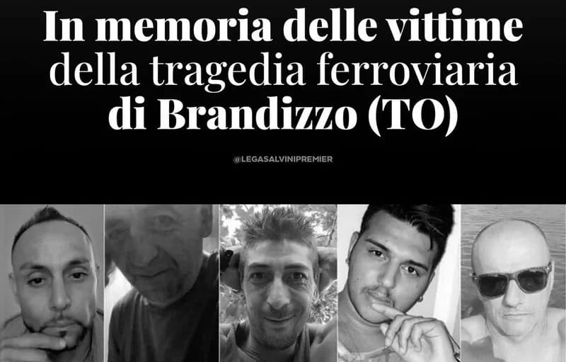 BRANDIZZO - Strage del treno, Salvini: «Un pensiero alle famiglie, ancora in attesa di verità e giustizia»