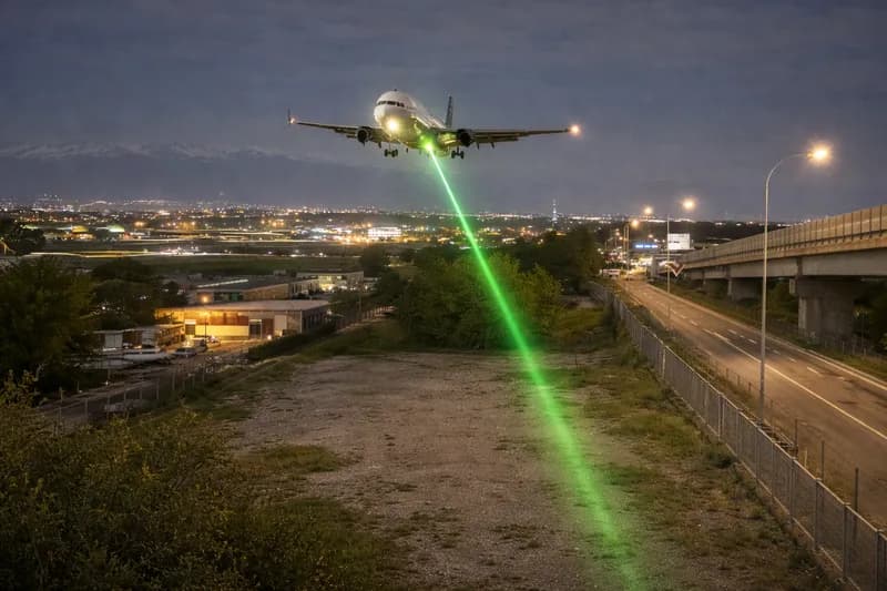 CASELLE - Laser verdi puntati sugli aerei in fase di atterraggio: indaga la polizia