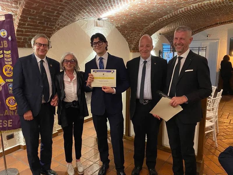 CIRIE' - Un anno scolastico negli Usa: il Lions club premia lo studente Matteo Candido - FOTO