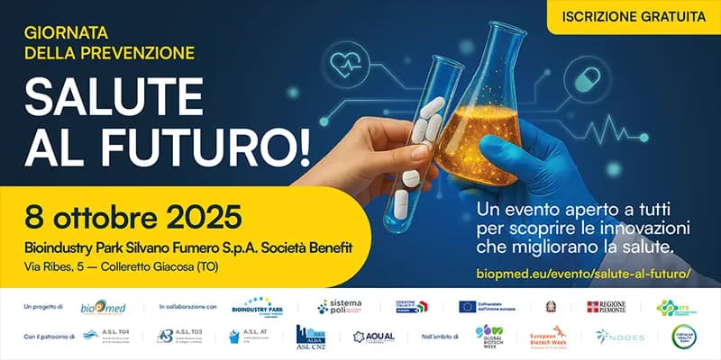 COLLERETTO GIACOSA - «Salute al futuro!» al Bioindustry Park: ecco come partecipare