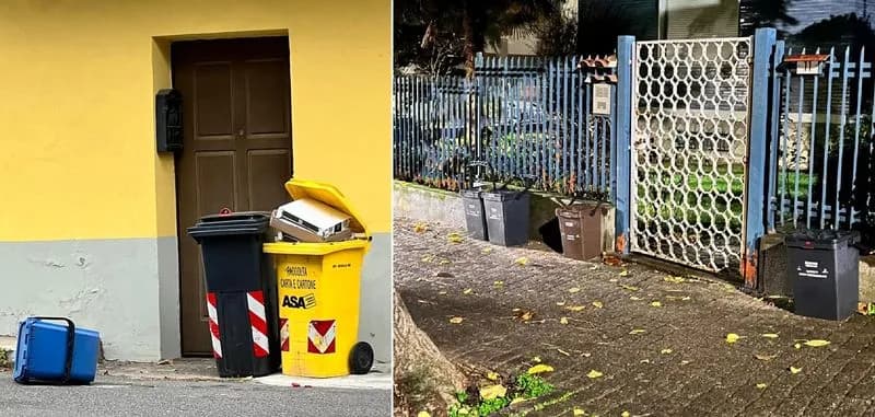 CUORGNE' - Rifiuti non raccolti da una settimana in via Roma: residenti infuriati