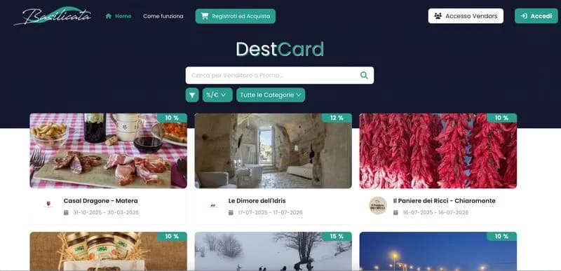 Nasce la DestCard: uno strumento innovativo e a portata di smartphone per scoprire la Basilicata