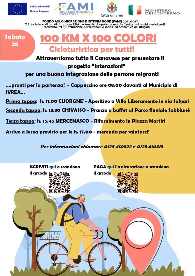 CANAVESE - «100 km per 100 colori»: in bici tra Ivrea, Cuorgnè, Chivasso e Mercenasco