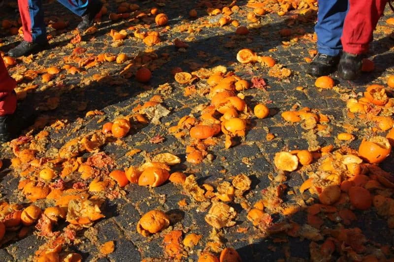 CARNEVALE IVREA - Battaglia delle arance: ma è davvero uno spreco alimentare? - FOTO