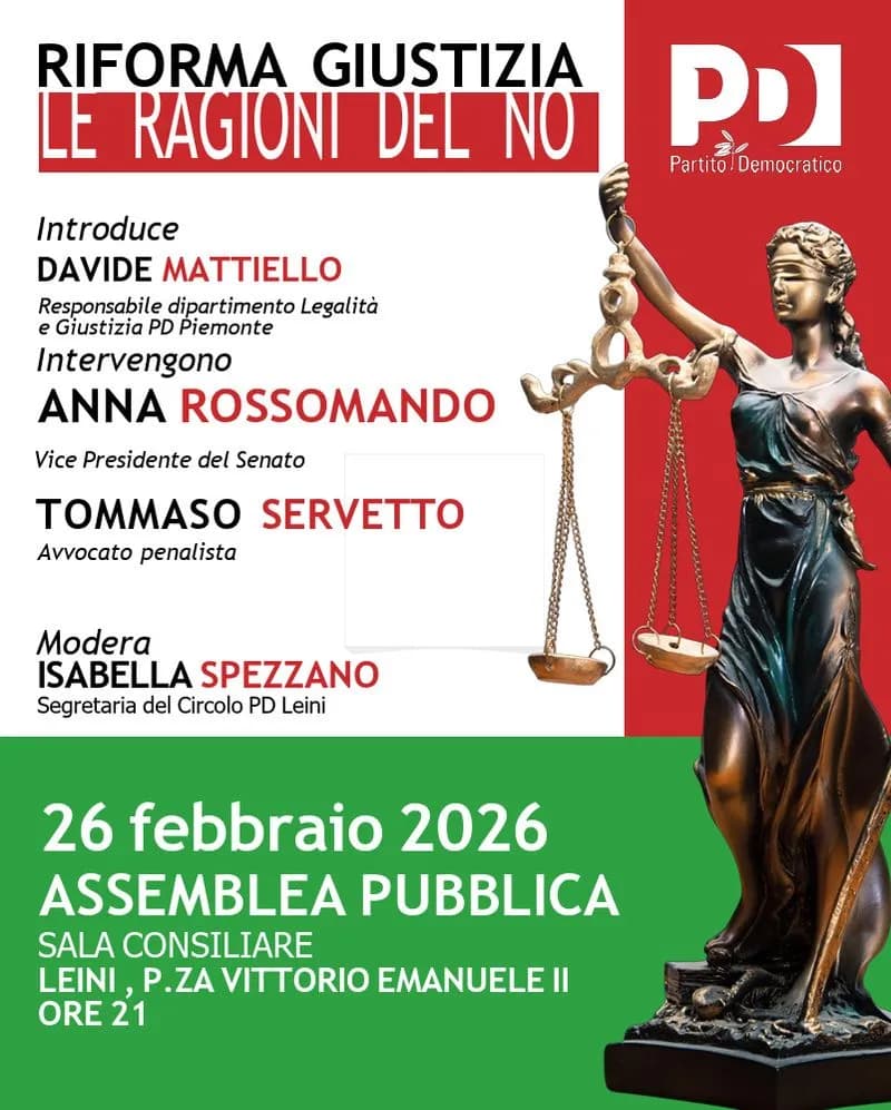 LEINI - Referendum, le ragioni del «No» con il Partito Democratico
