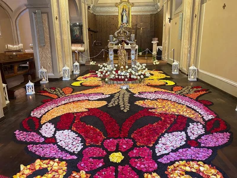 LOCANA - Grande successo per l'infiorata al Santuario della Madonna del Cantellino - FOTO