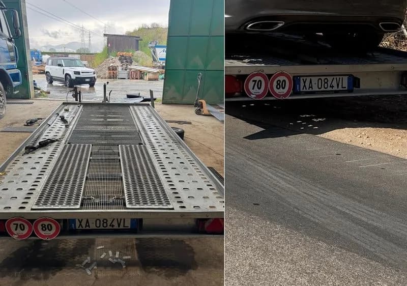 PONT CANAVESE - Rubato un rimorchio per il trasporto di auto, appello dei proprietari per ritrovarlo - FOTO