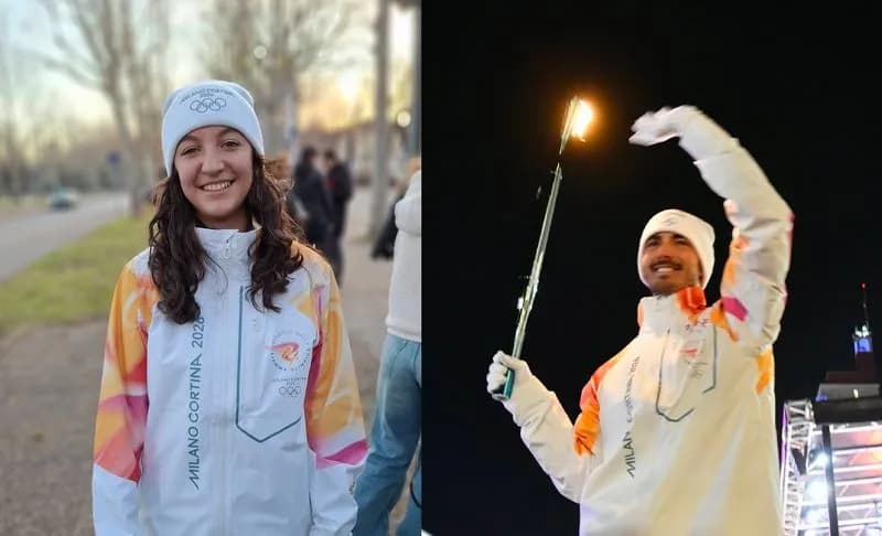 CANAVESE - La Fiamma olimpica a Torino: i tedofori Marta Camerlo e Pecco Bagnaia hanno illuminato la città - FOTO
