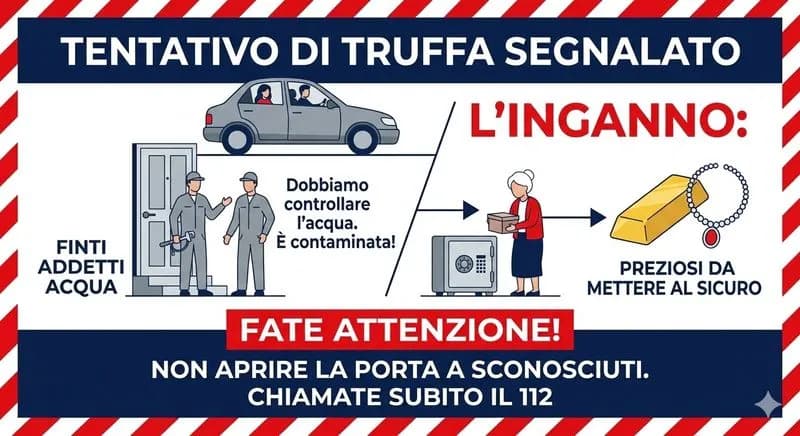 SAN GIORGIO CANAVESE - Attenzione ai truffatori sull'auto grigia: si fingono tecnici dell'acqua per derubare le persone