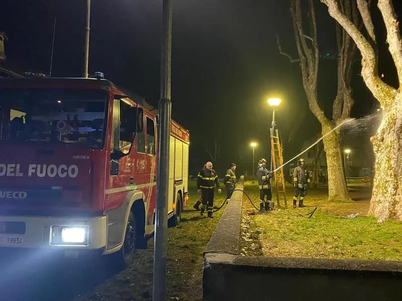 SAN GIUSTO CANAVESE - 13enni annoiati danno fuoco ad un albero del parco giochi