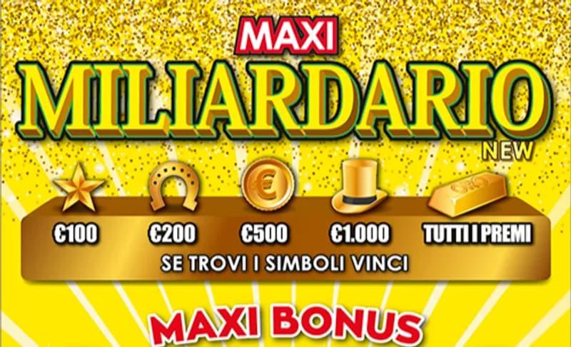 SAN MAURIZIO CANAVESE - Gratta e Vinci fortunato: colpo da 50 mila euro con il «Maxi Miliardario New»