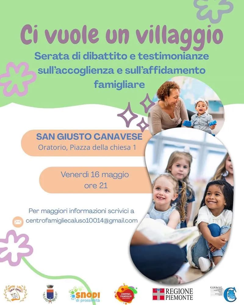STRAMBINO-SAN GIUSTO - Due incontri sull'affido famigliare