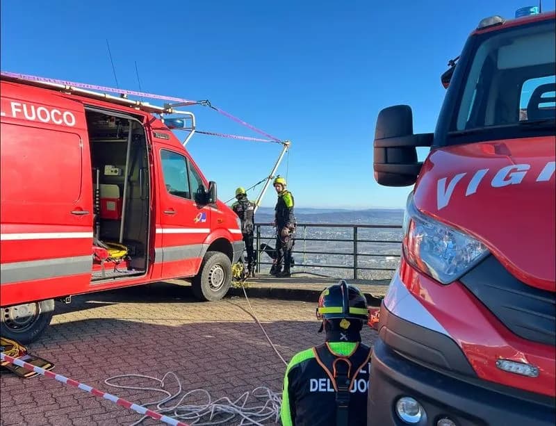 VALPERGA - Maxi esercitazione di vigili del fuoco, Aib e Croce Rossa a Belmonte - FOTO