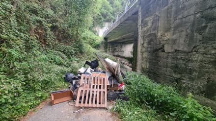 BORGOFRANCO D'IVREA - Maiali scaricano un mare di rifiuti in strada e bloccano l'accesso alle case - FOTO