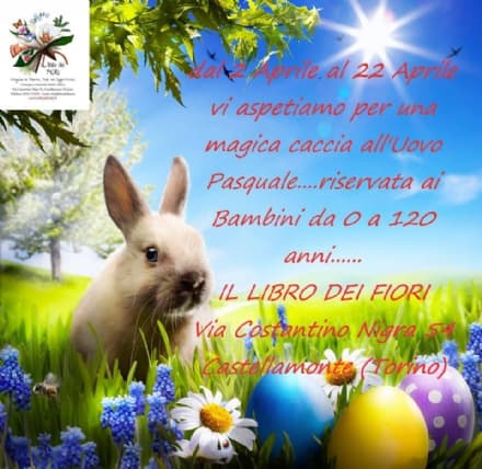 CASTELLAMONTE - Si è aperta la «Caccia all'uovo Pasquale» al Libro dei Fiori - FOTO